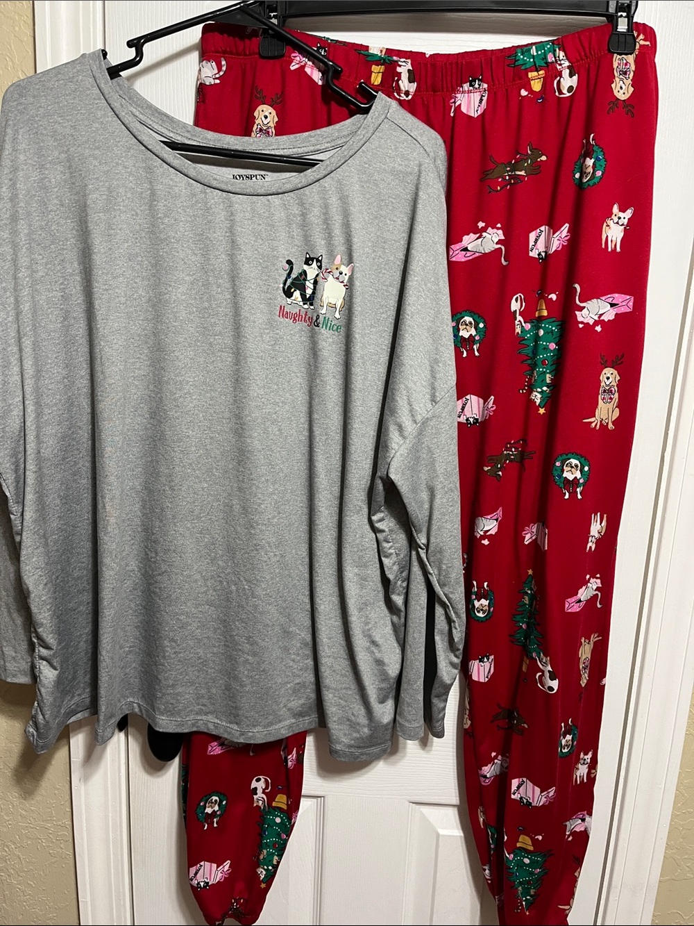 Cozy Grey & Red 'Naughty or Nice' Women’s Holiday Pajama Set